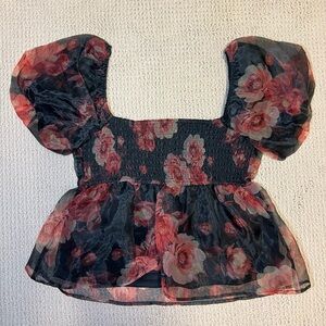 Floral Puff Sleeve Top